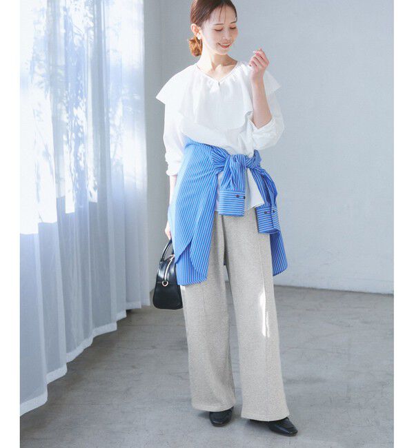 Rope&rsquo;Picnic「ロゴ刺繍入りワイドスウェットパンツ」|チノ|