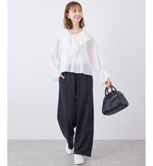 Rope&rsquo;Picnic「ロゴ刺繍入りワイドスウェットパンツ」|チノ|