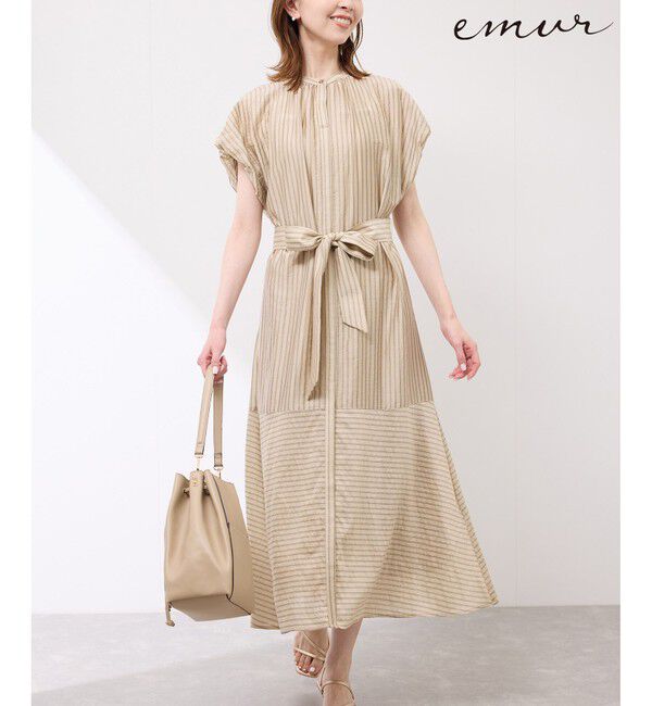 Rope&rsquo;Picnic「emurシアードビーストライプシャツワンピ」|ワンピース|ベージュ(27)