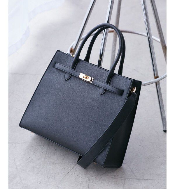 ROPE PICNIC PASSAGE「【WEB限定】 ベルトデザインスクエアトートバッグ/通勤対応」|トートバッグ|