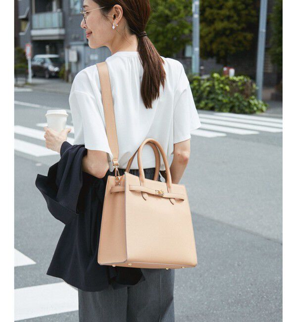 ROPE PICNIC PASSAGE「【WEB限定】 ベルトデザインスクエアトートバッグ/通勤対応」|トートバッグ|