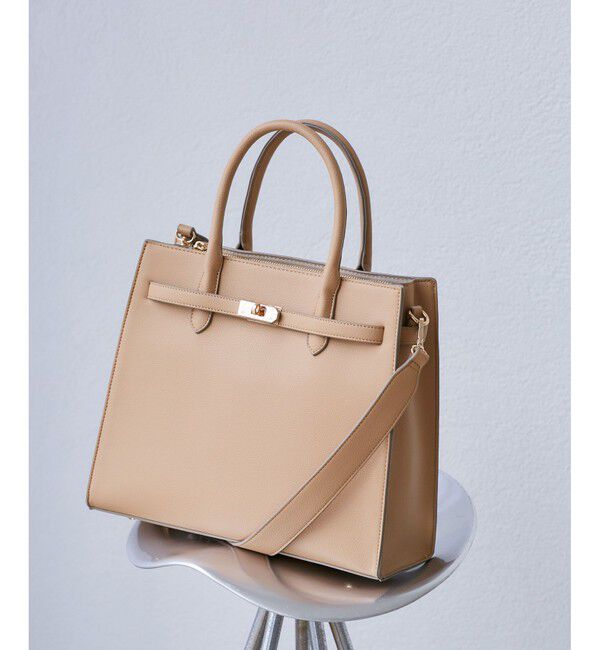 ROPE PICNIC PASSAGE「【WEB限定】 ベルトデザインスクエアトートバッグ/通勤対応」|トートバッグ|