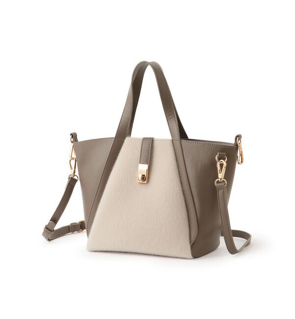 ROPE PICNIC PASSAGE「me fit BAG ホースヘア調コンビスクエアフォルムバッグ/2WAY」|トートバッグ|