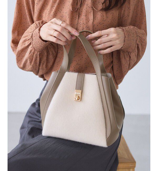 ROPE PICNIC PASSAGE「me fit BAG ホースヘア調コンビスクエアフォルムバッグ/2WAY」|トートバッグ|