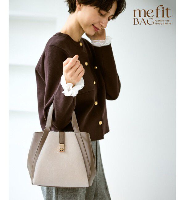 ROPE PICNIC PASSAGE「me fit BAG ホースヘア調コンビスクエアフォルムバッグ/2WAY」|トートバッグ|グレーサブ(09)