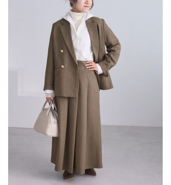 Rope&rsquo;Picnic「【低身長・小柄さんサイズ】レディハンサムシリーズ ウールライク金ボタンジャケット(総裏地)」|テーラードジャケット|