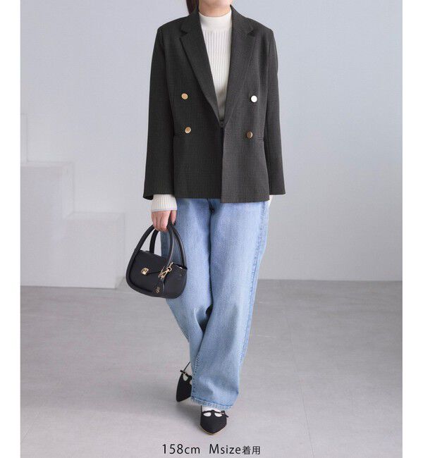 Rope&rsquo;Picnic「【低身長・小柄さんサイズ】レディハンサムシリーズ ウールライク金ボタンジャケット(総裏地)」|テーラードジャケット|