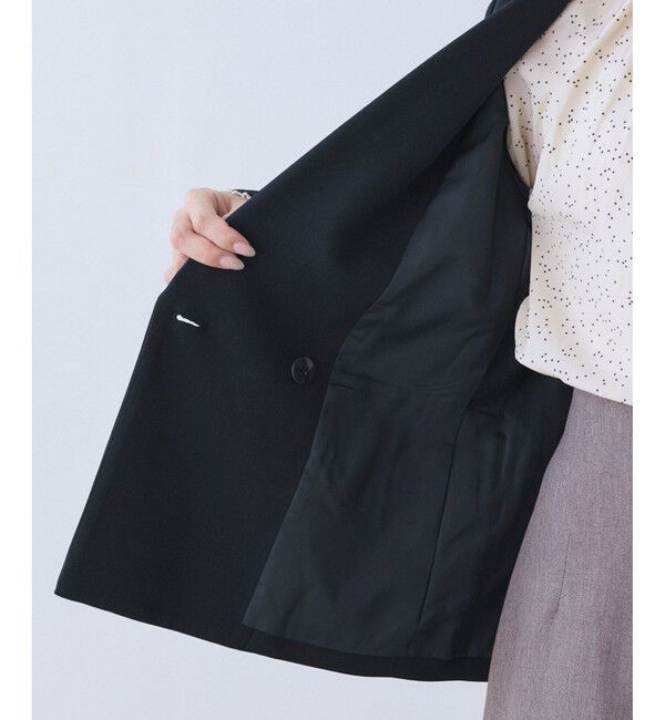 Rope&rsquo;Picnic「【低身長・小柄さんサイズ】レディハンサムシリーズ ウールライク金ボタンジャケット(総裏地)」|テーラードジャケット|