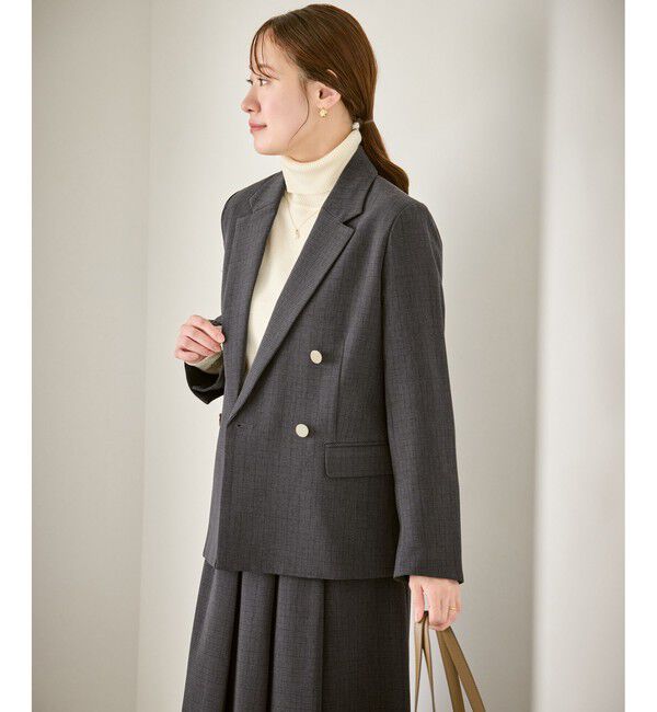 Rope&rsquo;Picnic「【低身長・小柄さんサイズ】レディハンサムシリーズ ウールライク金ボタンジャケット(総裏地)」|テーラードジャケット|