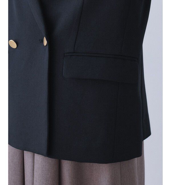 Rope&rsquo;Picnic「【低身長・小柄さんサイズ】レディハンサムシリーズ ウールライク金ボタンジャケット(総裏地)」|テーラードジャケット|