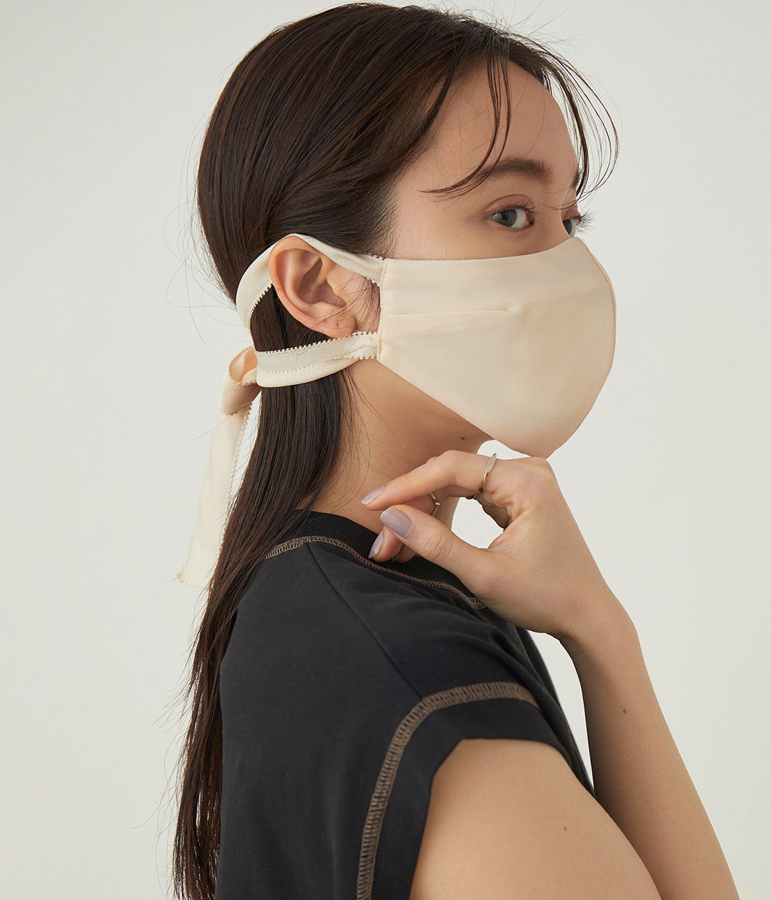 ADAM ET ROPE'「【トロワズィエムチャコ】リボンマスク」|その他|クリーム(83)