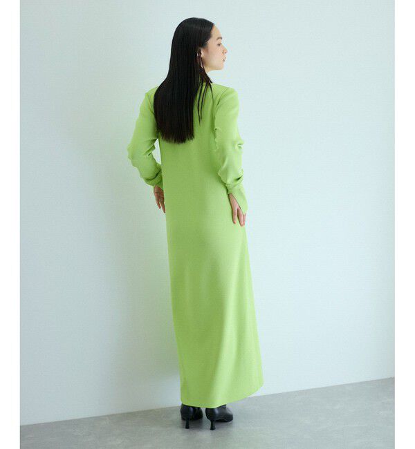 ADAM ET ROPE'「【洗える】ボタンニットポロワンピース」|ワンピース|