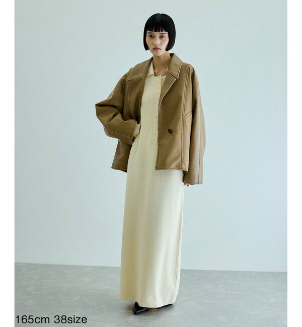 ADAM ET ROPE'「【洗える】ボタンニットポロワンピース」|ワンピース|