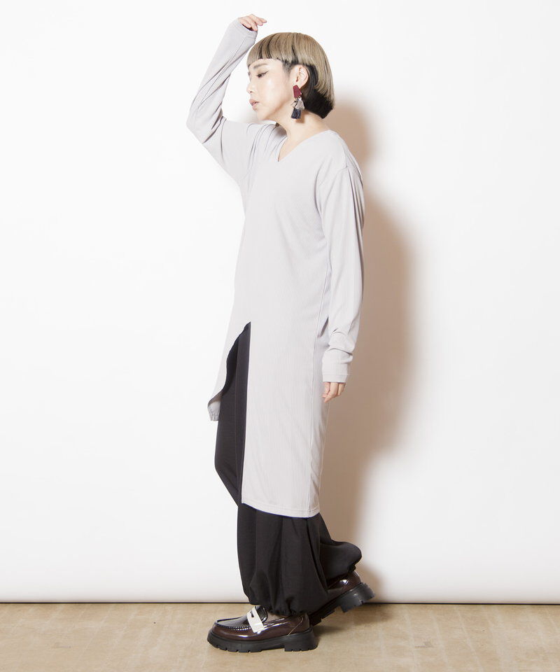  「Vネックロングプルオーバー」|Tシャツ・カットソー|