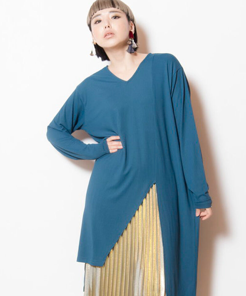  「Vネックロングプルオーバー」|Tシャツ・カットソー|BLUE GREEN