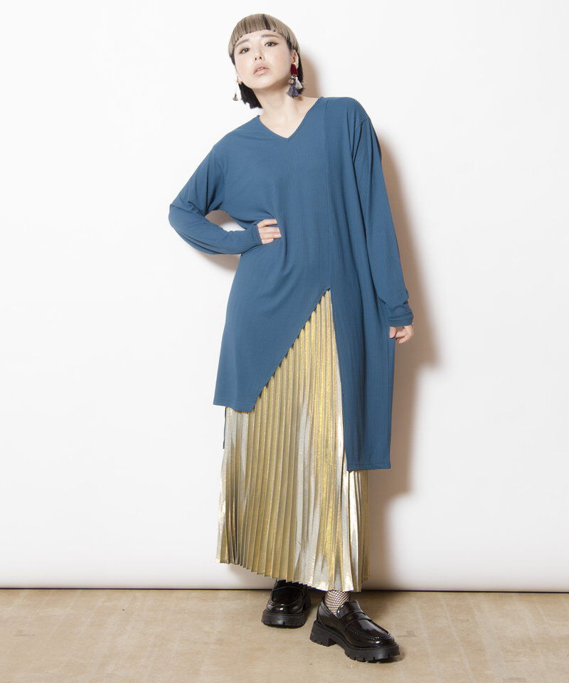  「Vネックロングプルオーバー」|Tシャツ・カットソー|