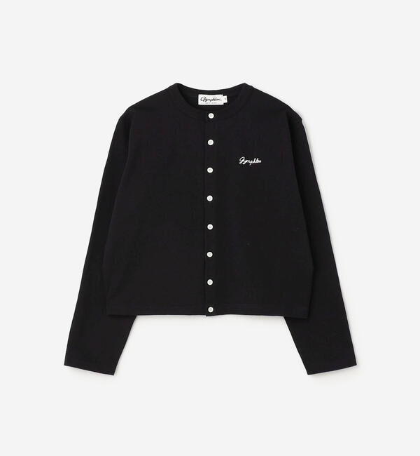 GYMPHLEX「Gymphlex | コットン 長袖ショートカーディガン WOMEN」|カーディガン|BLACK