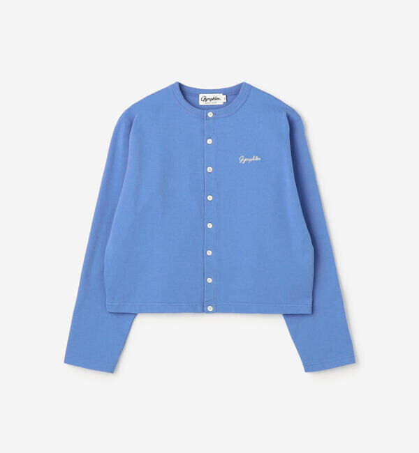 GYMPHLEX「Gymphlex | コットン 長袖ショートカーディガン WOMEN」|カーディガン|SAX