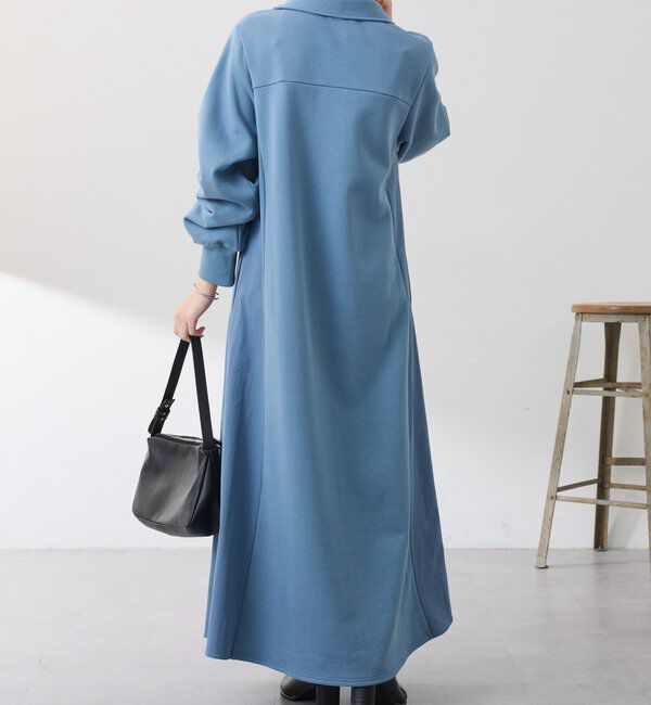  「異素材ドッキングハーフジップワンピース」|ワンピース|