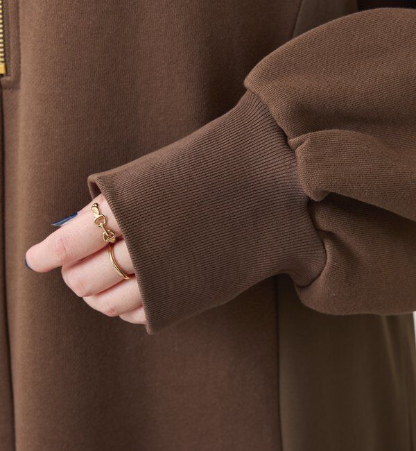  「異素材ドッキングハーフジップワンピース」|ワンピース|