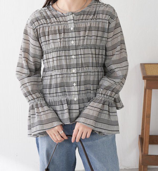  「ワッシャー切替ブラウス」|シャツ・ブラウス|