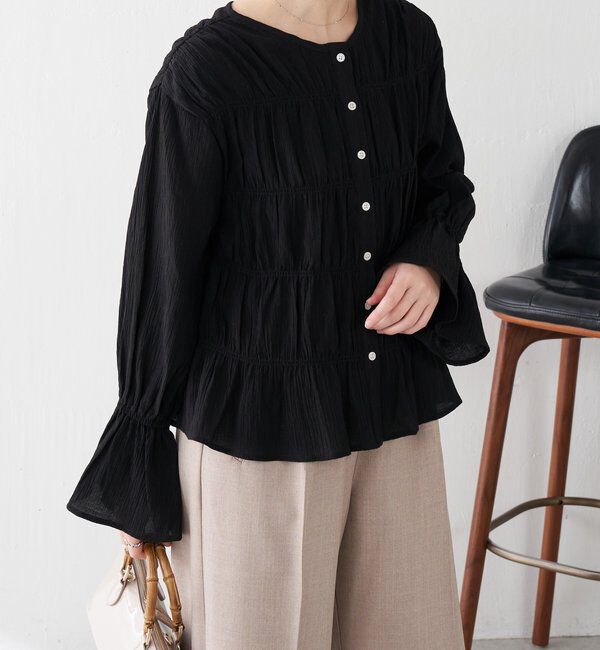 「ワッシャー切替ブラウス」|シャツ・ブラウス|