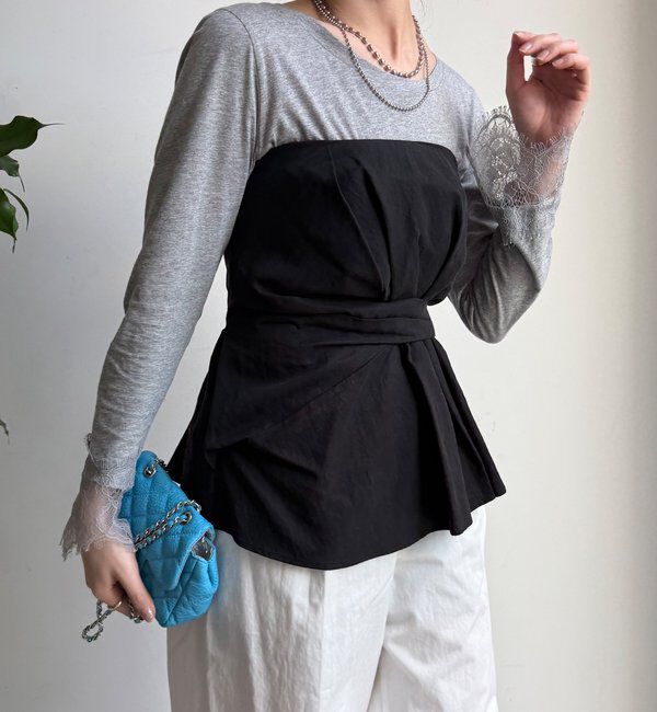  「アシメタックビスチェ」|シャツ・ブラウス|ブラック