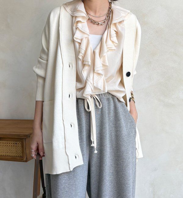  「マシーンウォッシャブルニットカーディガン」|カーディガン|