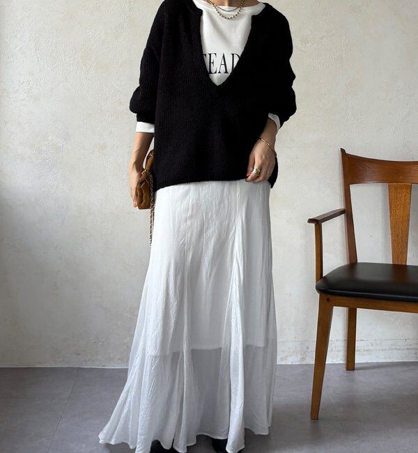  「ウール混スキッパープルオーバー」|ニット・セーター|