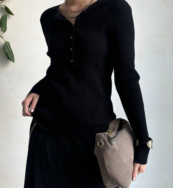  「ヘンリーネックリブニット」|ニット・セーター|