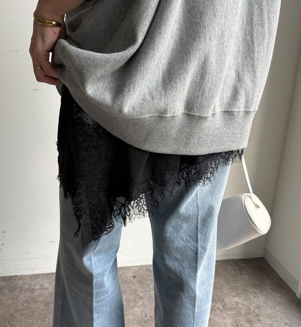  「ジョーゼットアシメレース切替ブラウス」|シャツ・ブラウス|