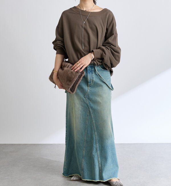  「【MONN.:.(モン)】LOOSE DENIM SKIRT」|スカート|