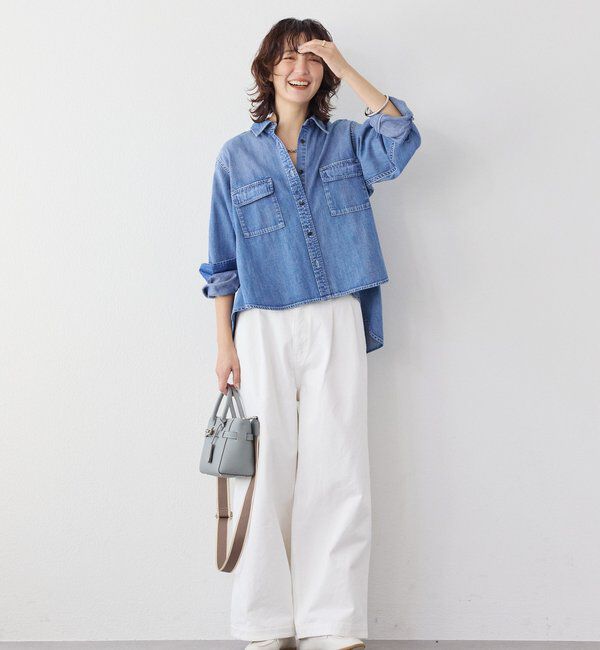  「【RIMH（リムエイチ）】バックフレアショートシャツ」|シャツ・ブラウス|