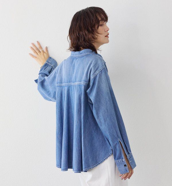  「【RIMH（リムエイチ）】バックフレアショートシャツ」|シャツ・ブラウス|