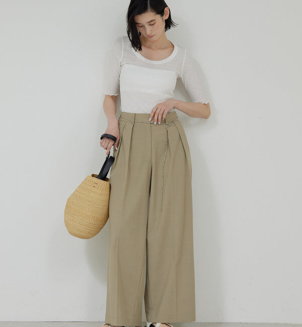  「【新色BR登場/セットアップ対応】ダブルタックパンツ」|スラックス|