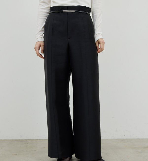  「【セットアップ対応】シルキーダブルクロスパンツ」|チノ|ブラック