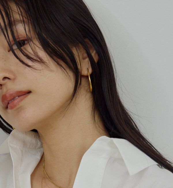  「ステンレス カーブフープピアス」|リング|