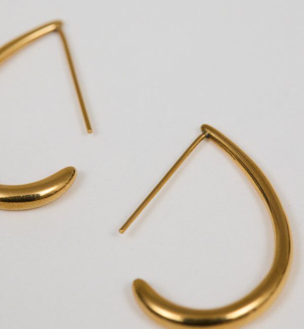  「ステンレス カーブフープピアス」|リング|