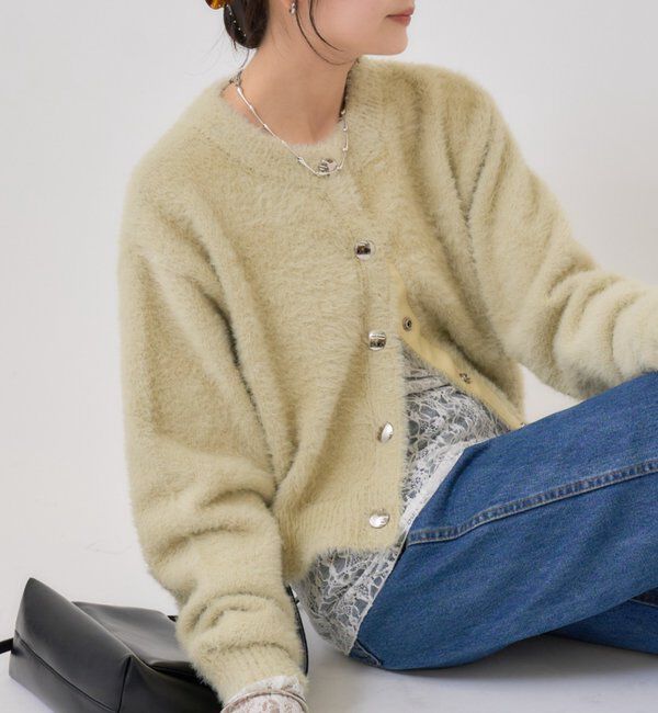  「ミンクライクジャケットカーディガン」|カーディガン|
