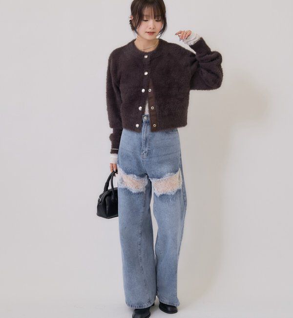  「ミンクライクジャケットカーディガン」|カーディガン|