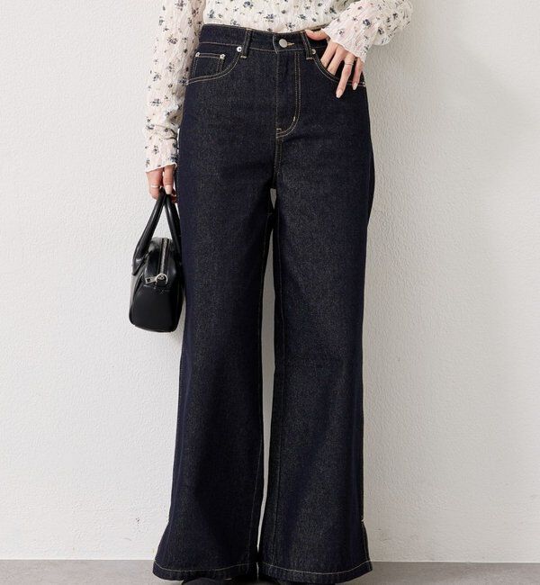  「裾スリットフレアデニム」|デニム|