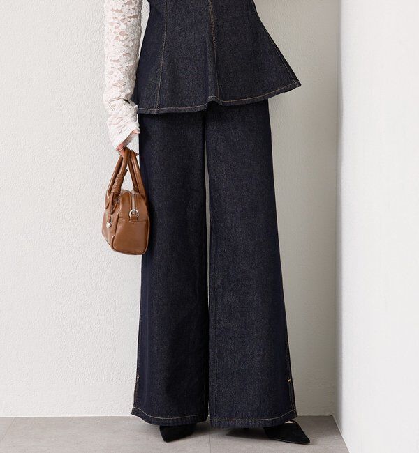 「裾スリットフレアデニム」|デニム|