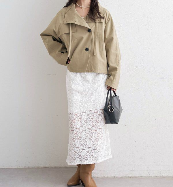  「スタンドカラーショートトレンチ」|トレンチコート|