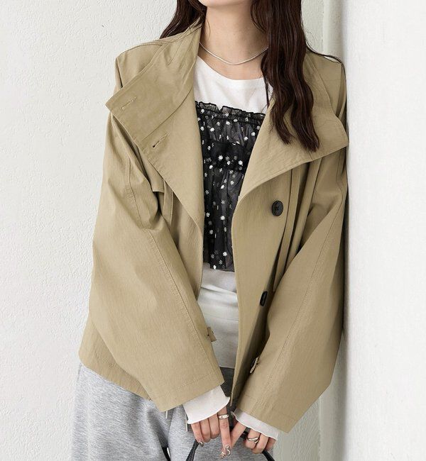  「スタンドカラーショートトレンチ」|トレンチコート|