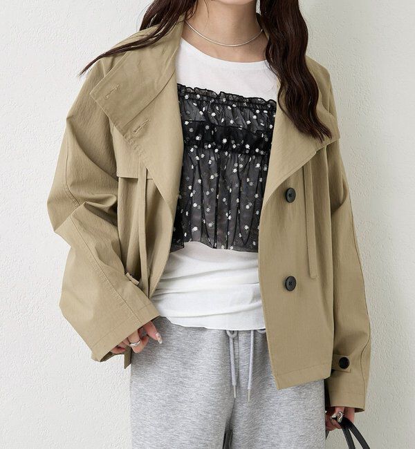 「スタンドカラーショートトレンチ」|トレンチコート|