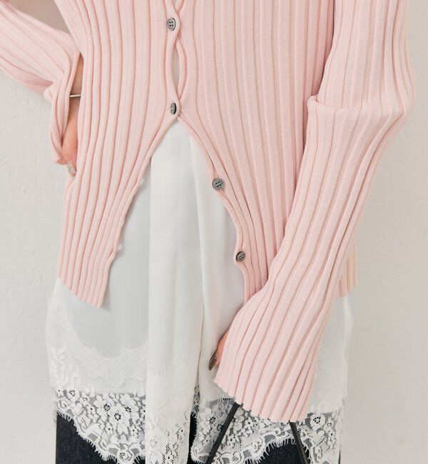  「ラウンドスリットリブカーディガン」|カーディガン|
