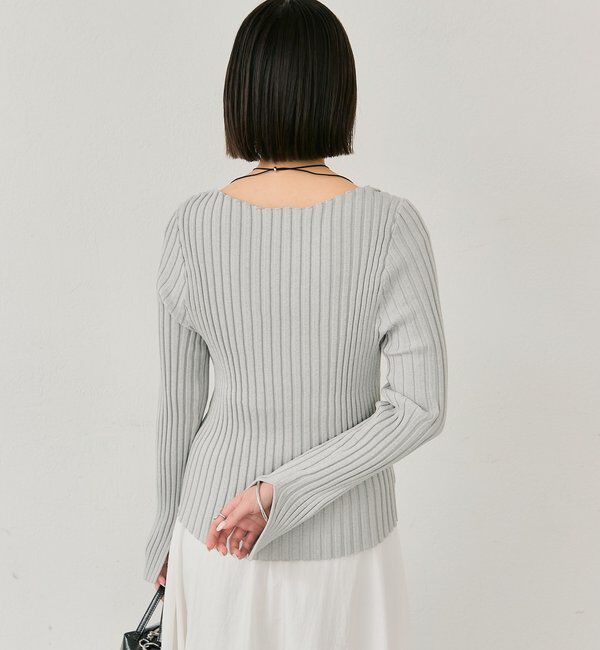  「ラウンドスリットリブカーディガン」|カーディガン|