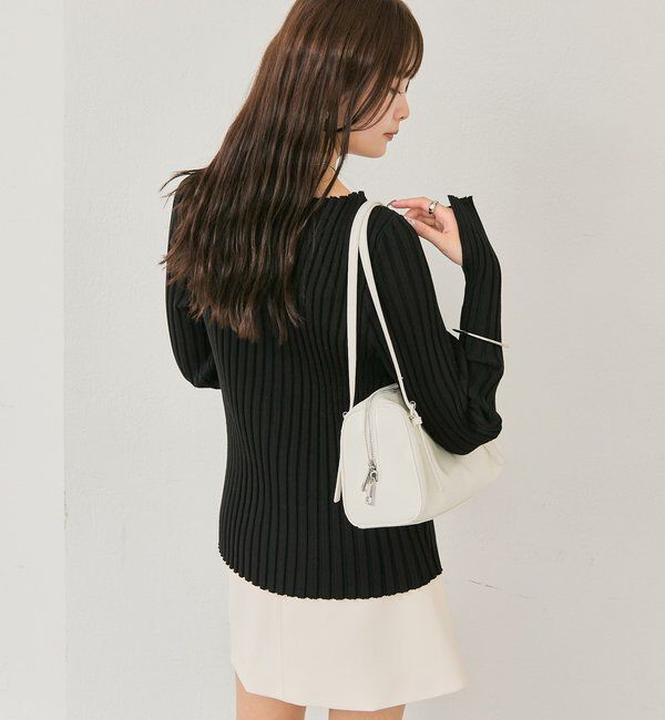  「ラウンドスリットリブカーディガン」|カーディガン|