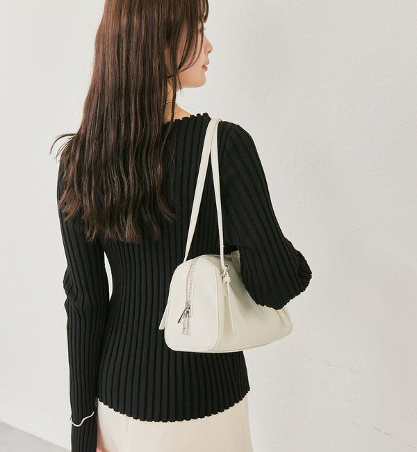  「ラウンドスリットリブカーディガン」|カーディガン|