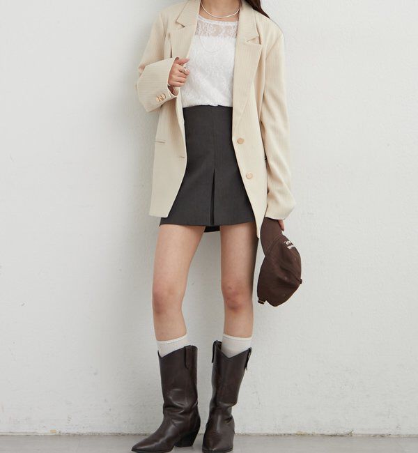  「裾ギャザーレースロングTシャツ」|Tシャツ・カットソー|